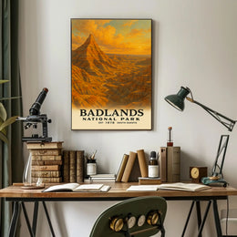 Badlands National Park Vintage Travel Poster Print