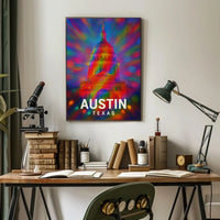 Austin, Texas Vibrant Capitol Poster