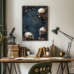 Gothic Skulls and Roses Art Print Poster