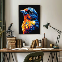Vibrant Modern Bird Art Poster for Nature Lovers