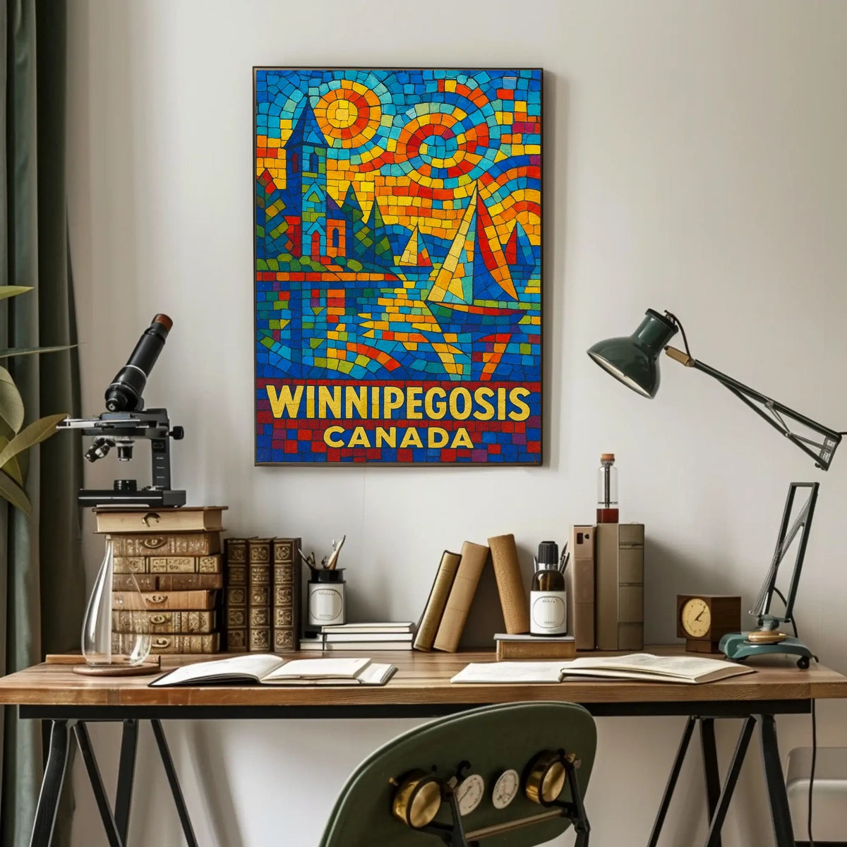 Winnipegosis, Canada Vibrant Mosaic Poster