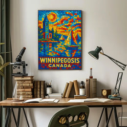Winnipegosis, Canada Vibrant Mosaic Poster