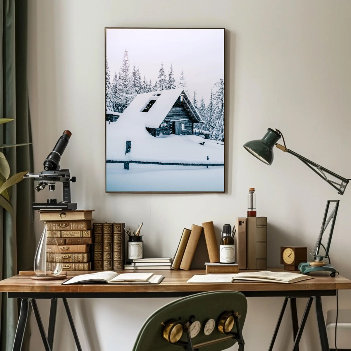 Winter Cabin In The Woods Poster