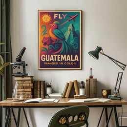 Fly To Guatemala Wander In Color Poster