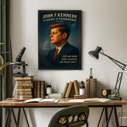 Patriotic Tribute Poster: Leadership and Inspiration Art