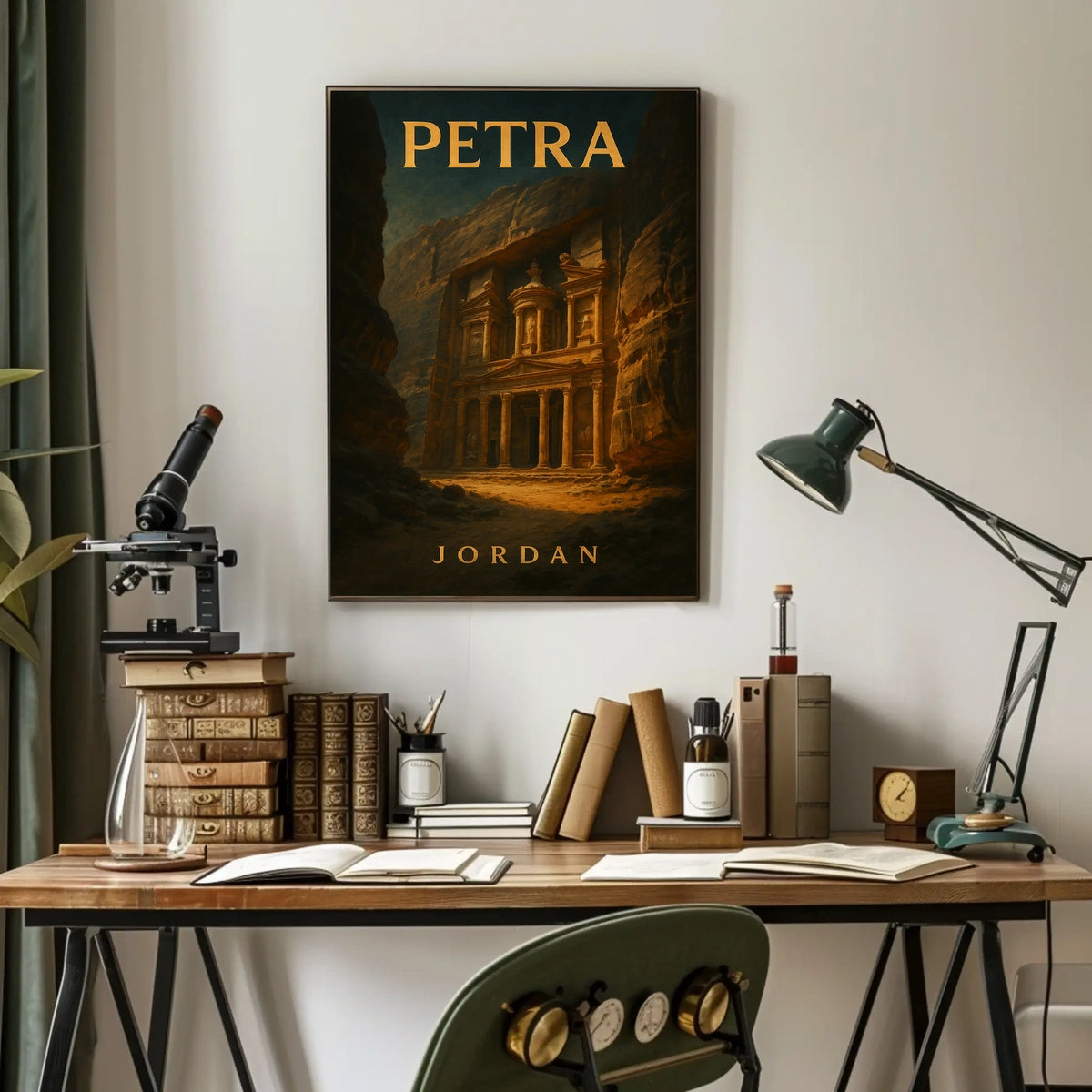 Petra Al Khazneh Exploration Travel Romantic Realism Poster