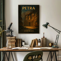 Petra Al Khazneh Exploration Travel Romantic Realism Poster