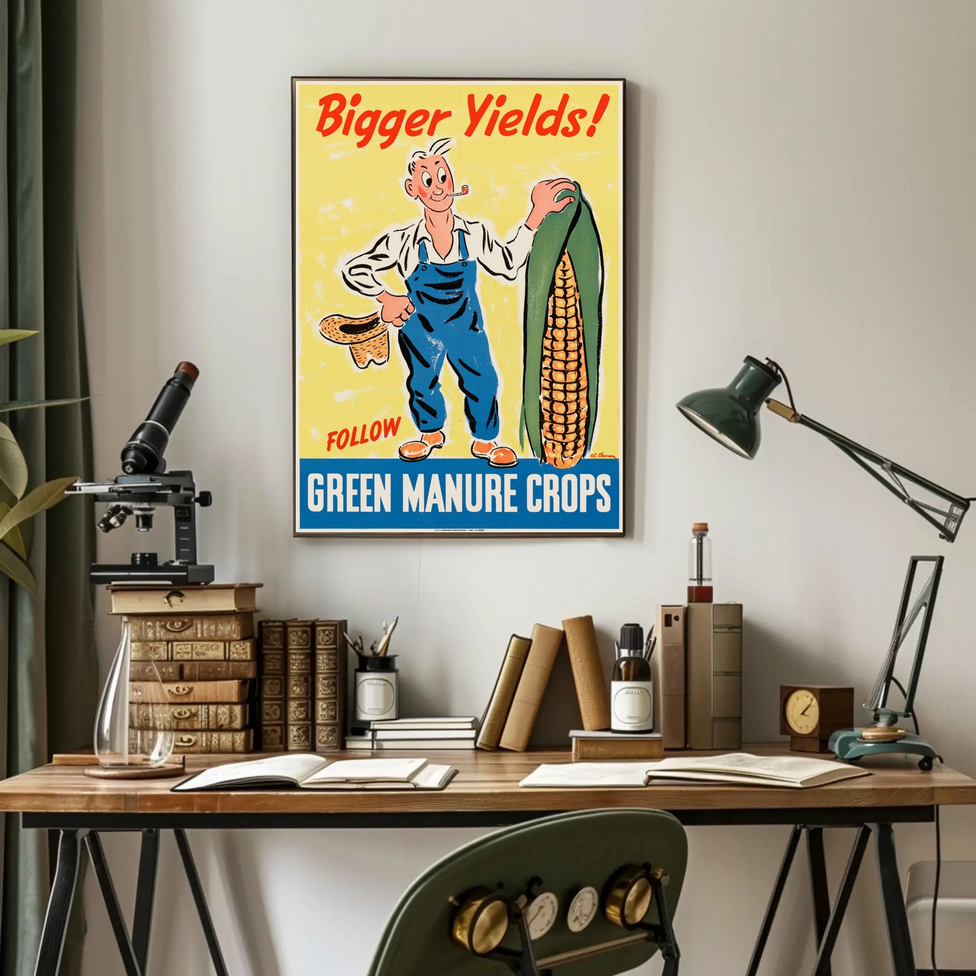 Agriculture Innovation Vintage Art: Mid-Century Propaganda Poster PosterGoat