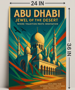 Abu Dhabi Jewel Desert Cityscape Travel Poster