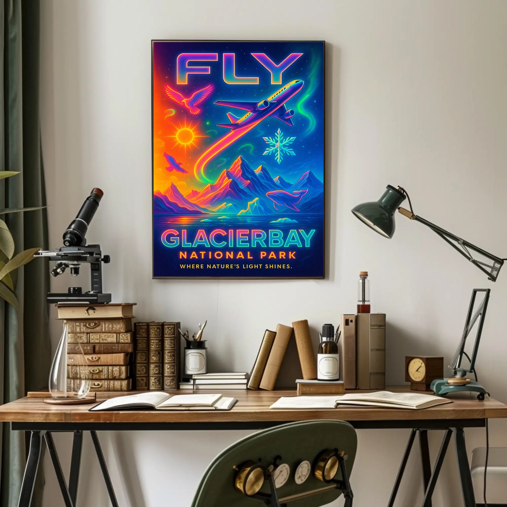 Fly to Glacier Bay National Park Poster