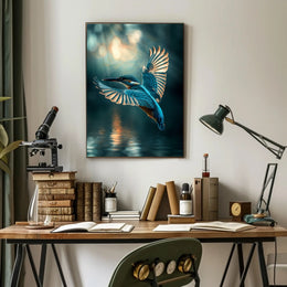 Kingfisher Elegance Photorealistic Animal Poster PosterGoat