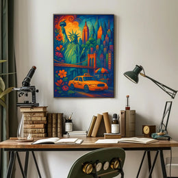 New York City Skyline Iconic Poster Modern Wall Art