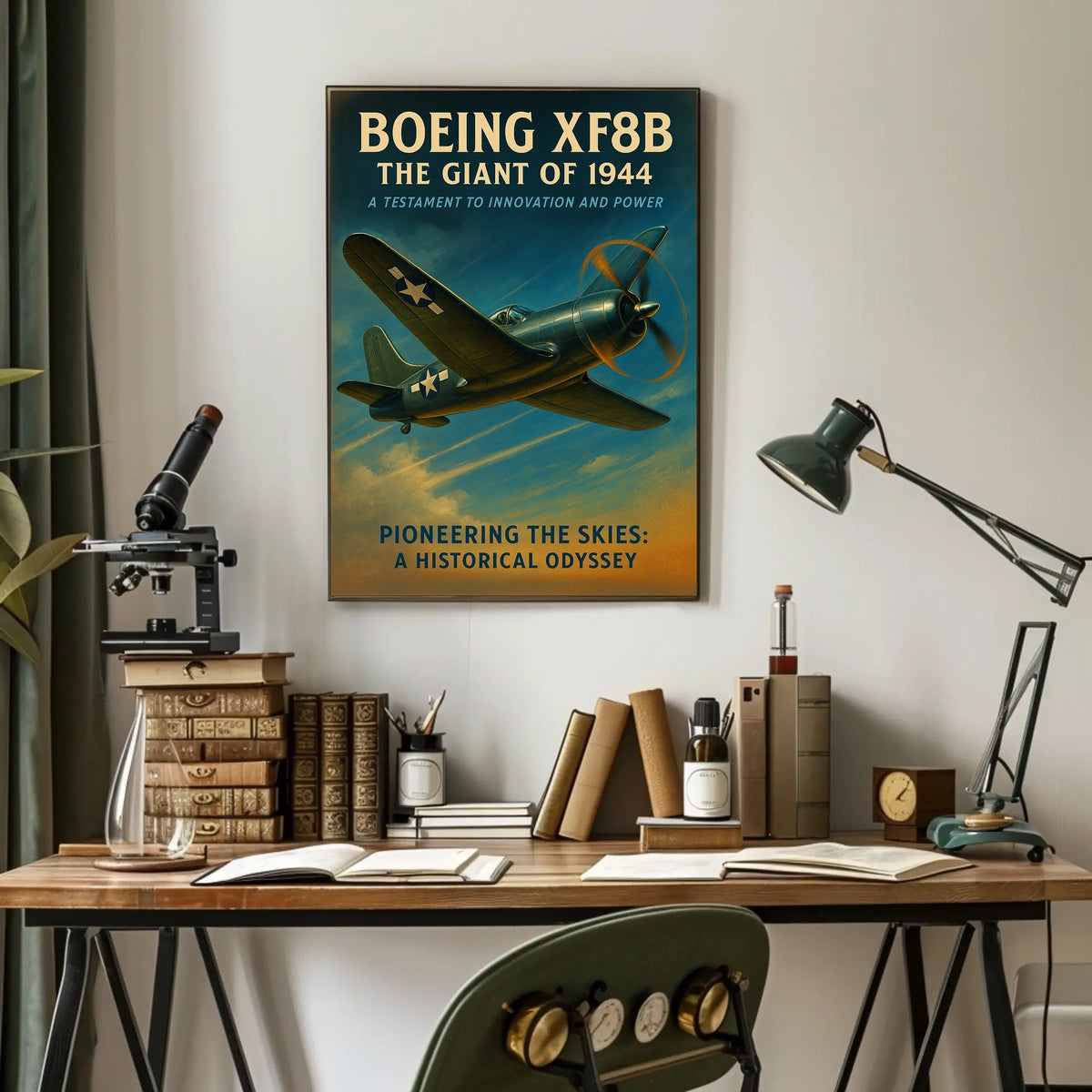 Boeing XF8B Vintage Aviation Poster, 1944 Design