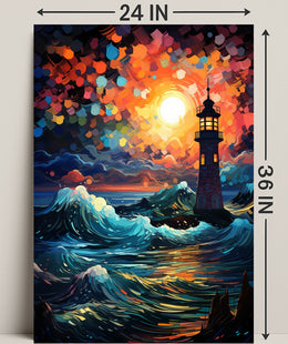 Lighthouse At Dusk Poster