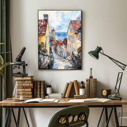 Sweden Visby Coastal Town Seaside Landscape Poster
