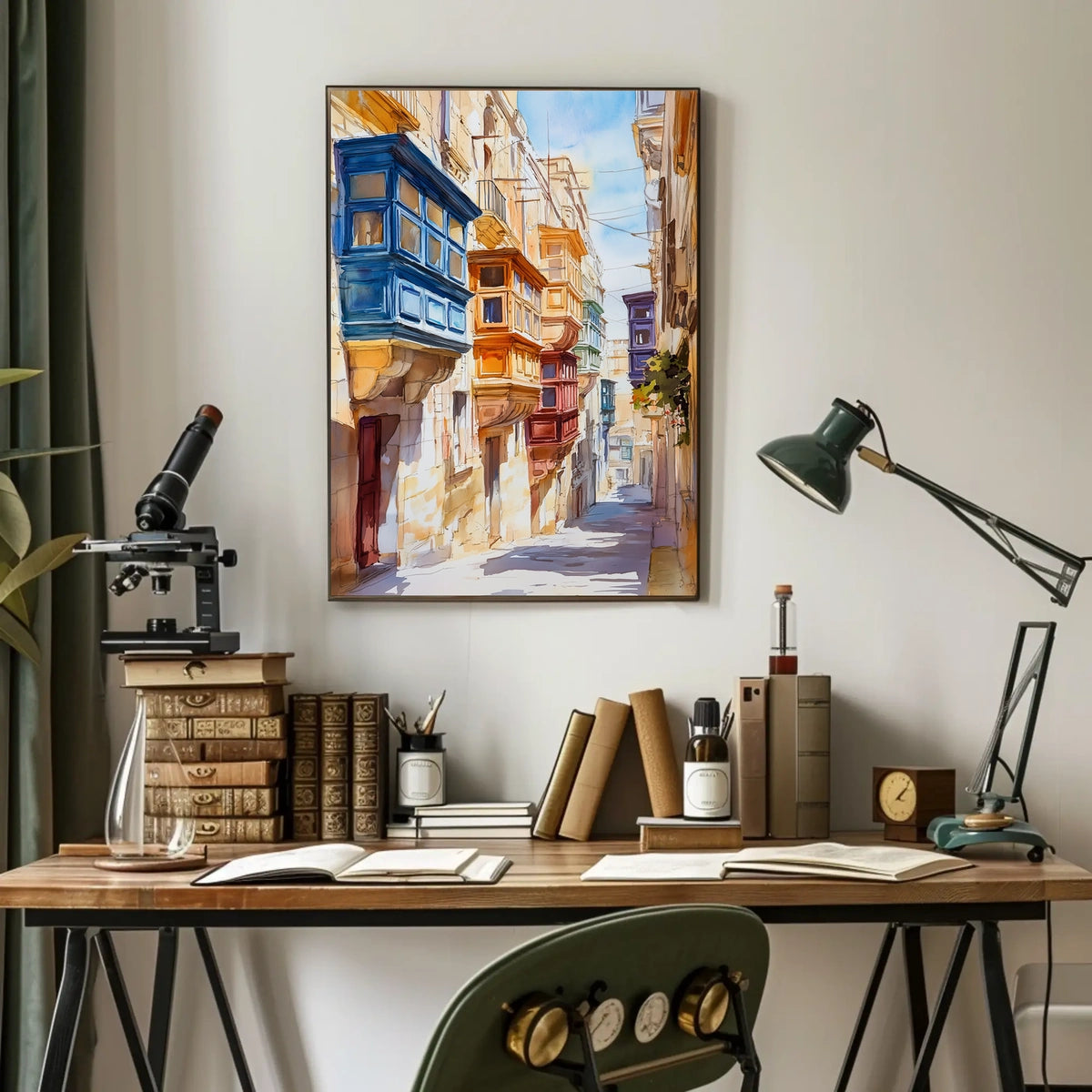 Malta Valletta Historic Street View Poster