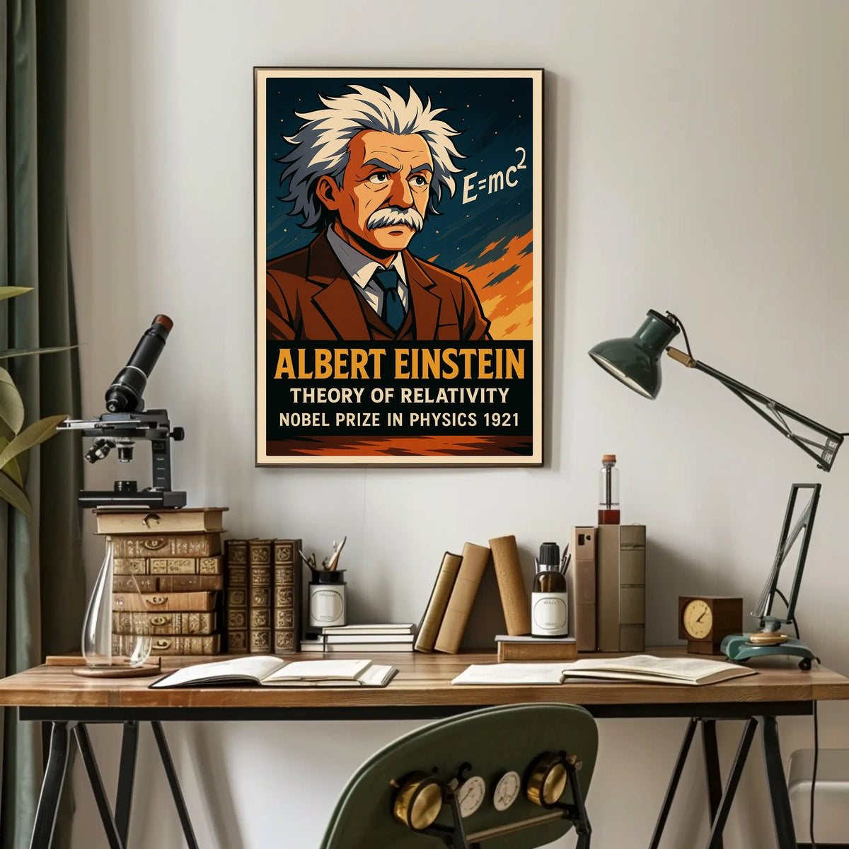 Einstein Relativity Modern Scenic Science Poster