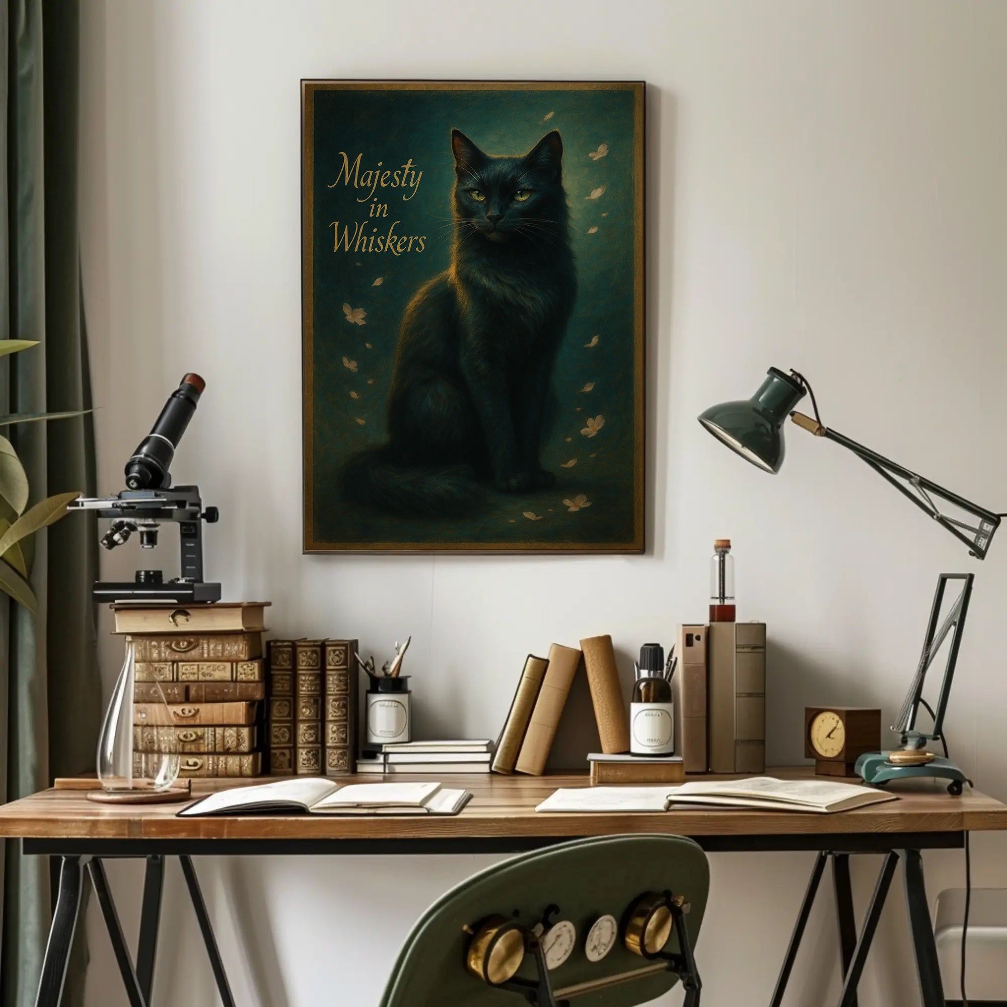 Majestic Dark-Furred Cat Animal Poster