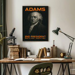 John Adams 2nd President of the United States Techno Schematic Poster