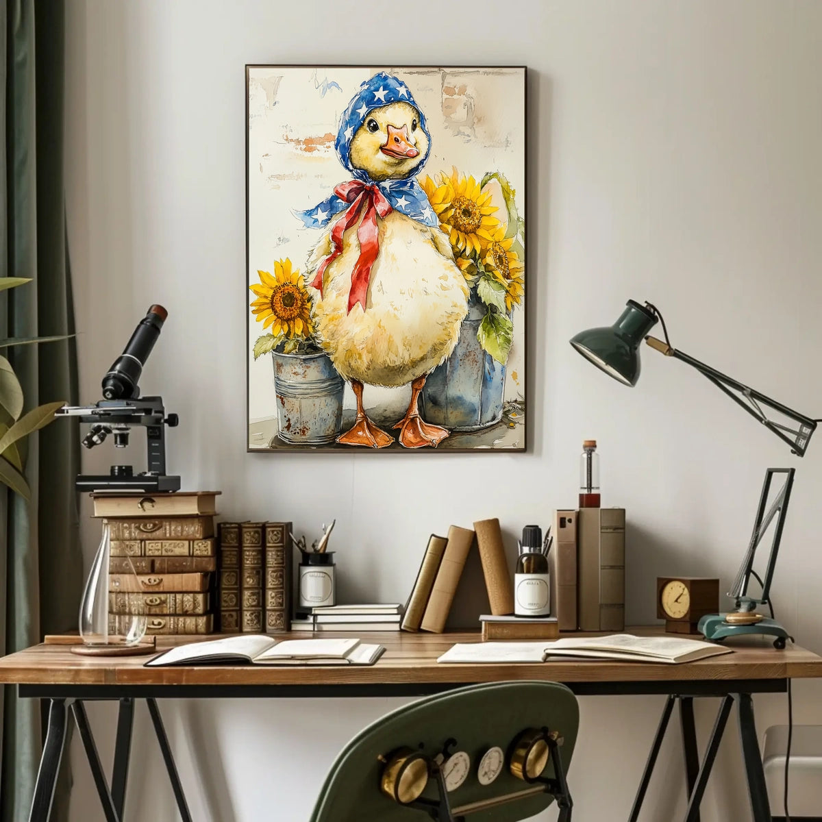 Chubby Goose In Star Spangled Bonnet Artwork Poster
