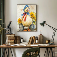 Chubby Goose In Star Spangled Bonnet Artwork Poster
