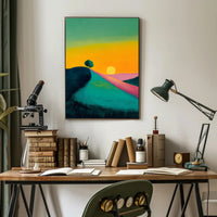 Serene Sunset Landscape Poster Scenic Wall Art Print