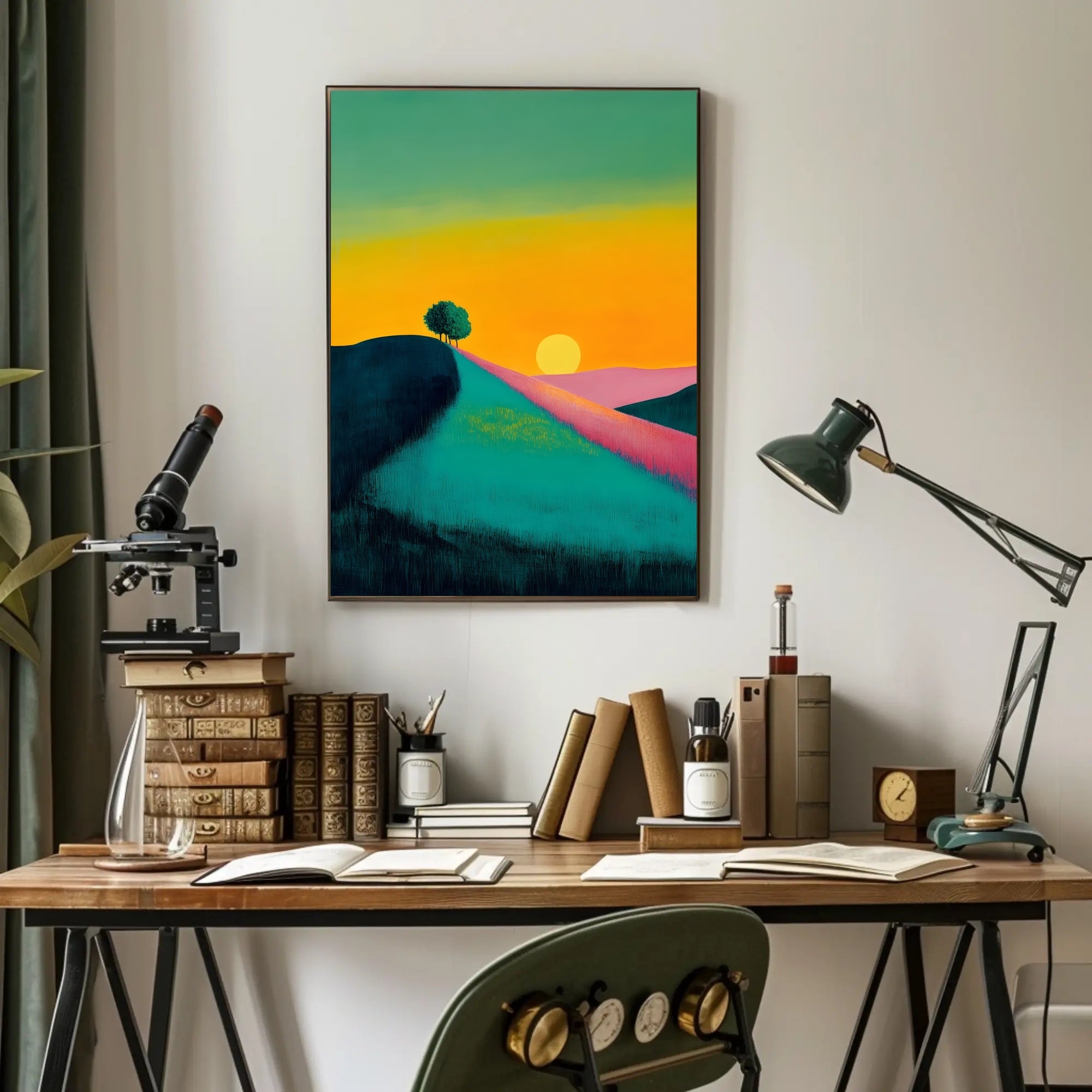 Serene Sunset Landscape Poster Scenic Wall Art Print