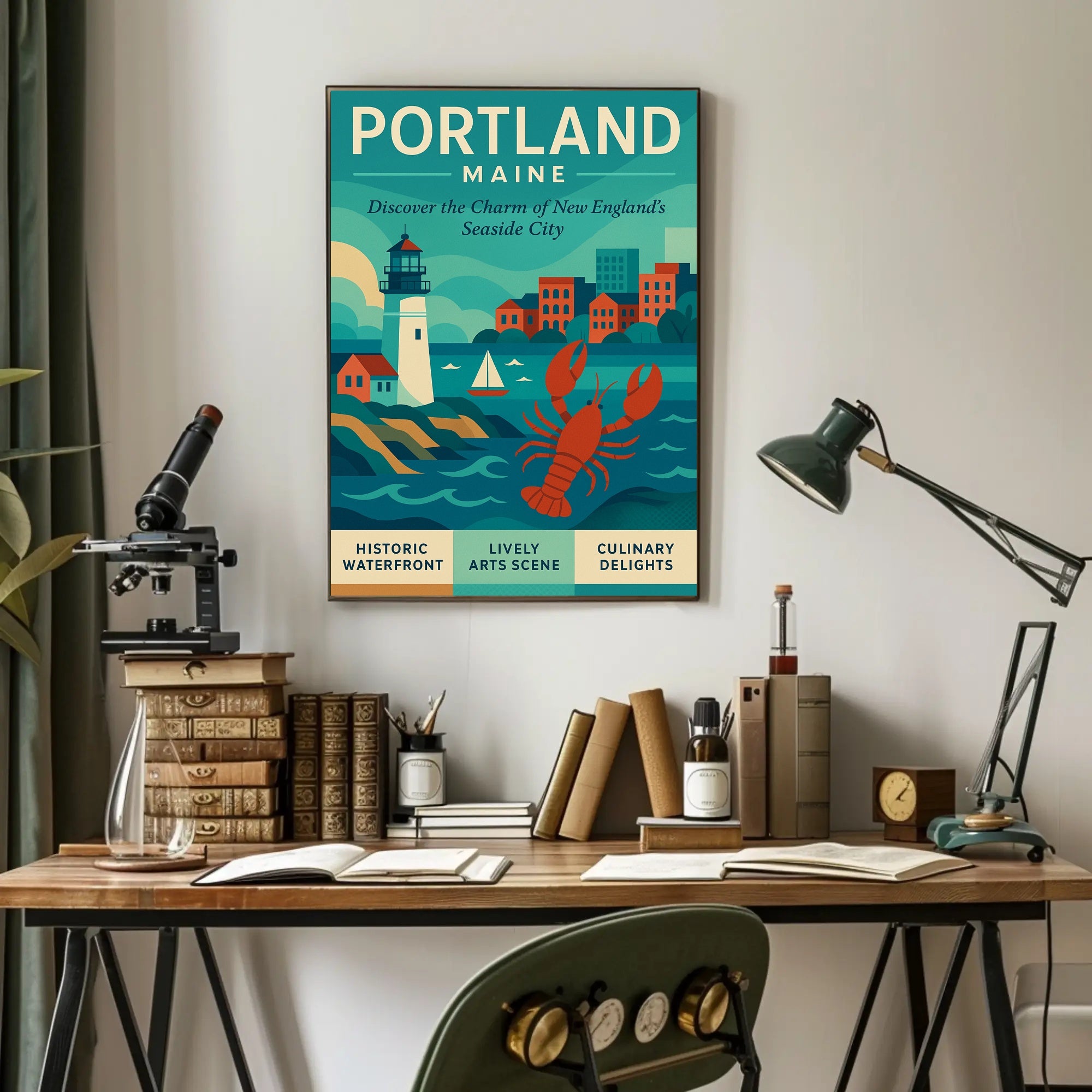 Portland Maine Vintage Travel Poster PosterGoat