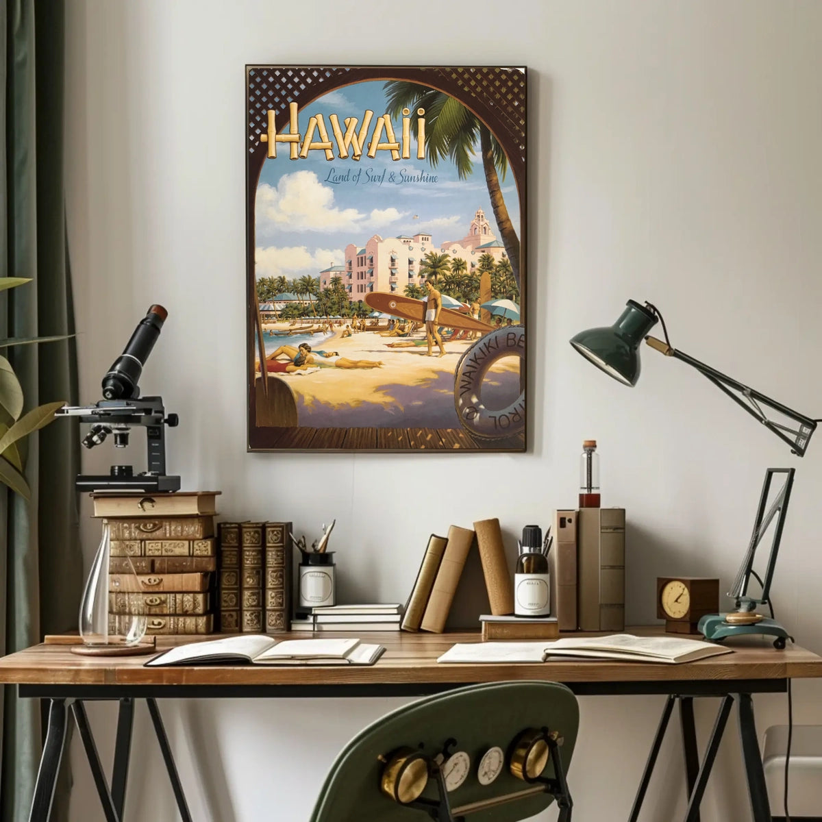 Hawaii Land Of Surf Sunshine Poster