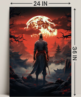 Warrior Under The Blood Moon Poster