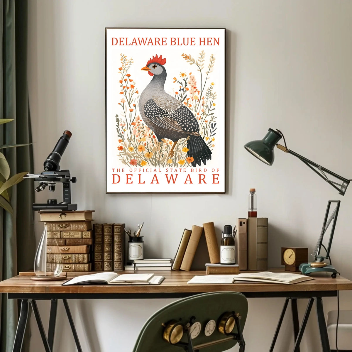 Delaware Blue Hen State Pride Art Poster
