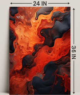 Fiery Abstract Flow Abstract Poster