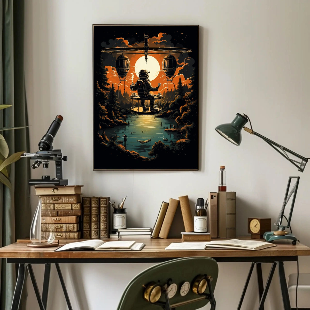 Astronauts Tranquil Evening Poster