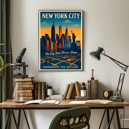 New York City Skyline Poster Iconic Cityscape Art For Home