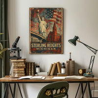 Sterling Heights Cityscape Vintage Collector Poster
