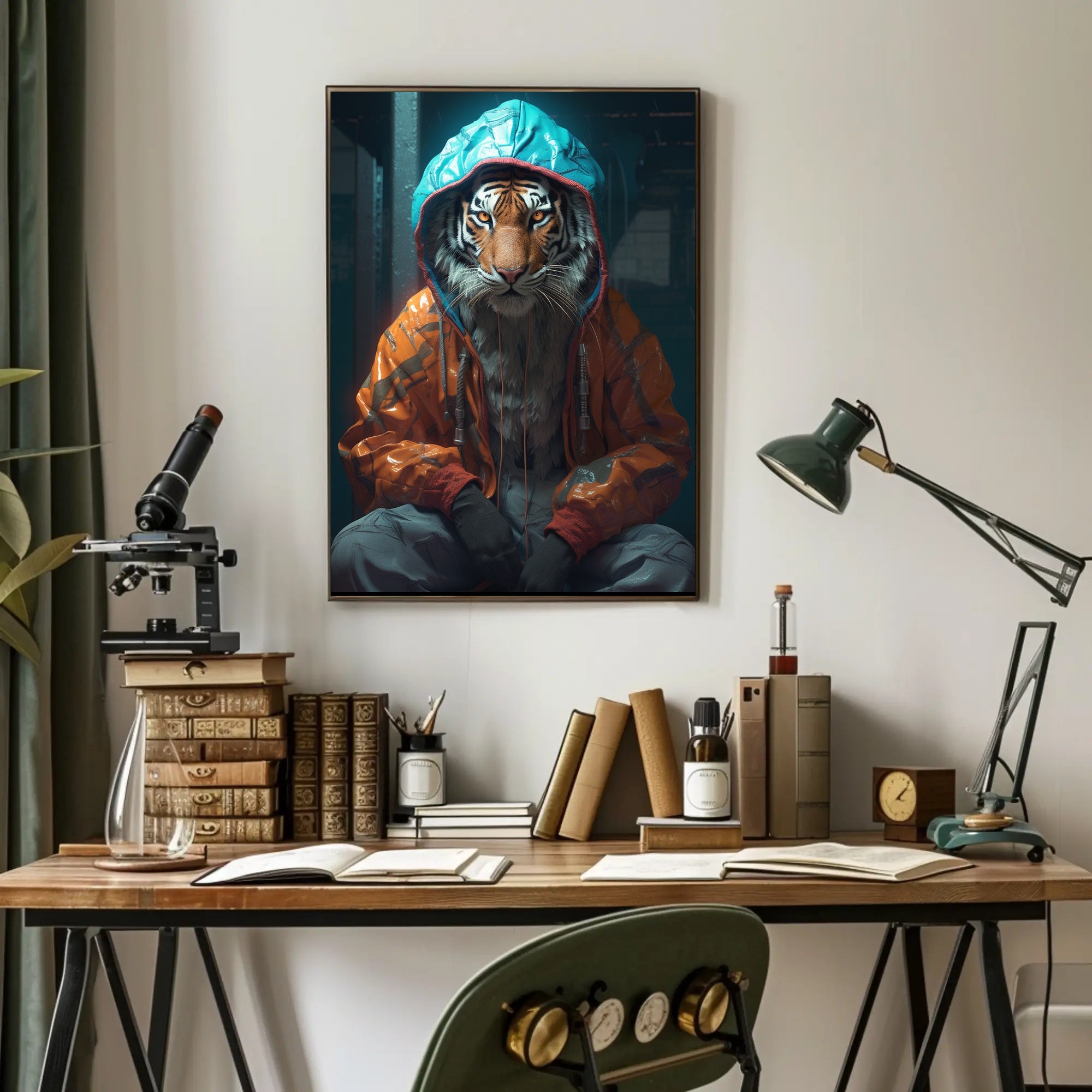 Tiger in Streetwear Urban Fashion Pop Culture Poster