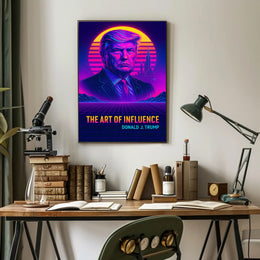 The Art of Influence Donald Trump Neon Retro-Futuristic Poster