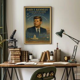 John F. Kennedy Legacy Vintage Patriotic Poster Print