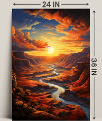 Sunset Over The Canyon Poster