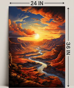 Sunset Over The Canyon Poster