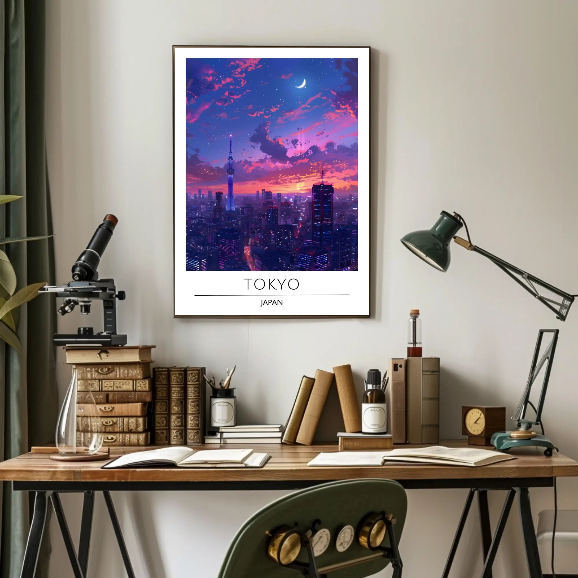 Tokyo Skytree at Twilight Urban Cityscape Poster