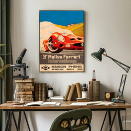 3rd Rallye Ferrari Travel Poster Art Print Decor