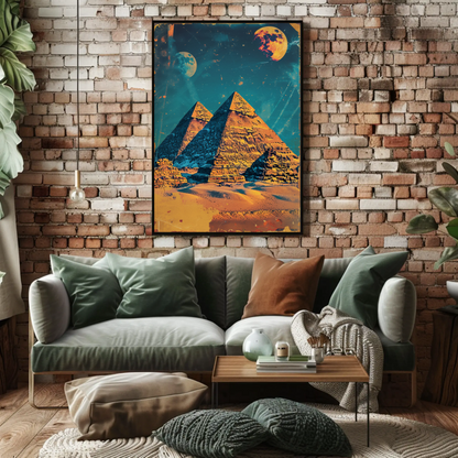 Pyramids of Giza Vintage Travel Poster