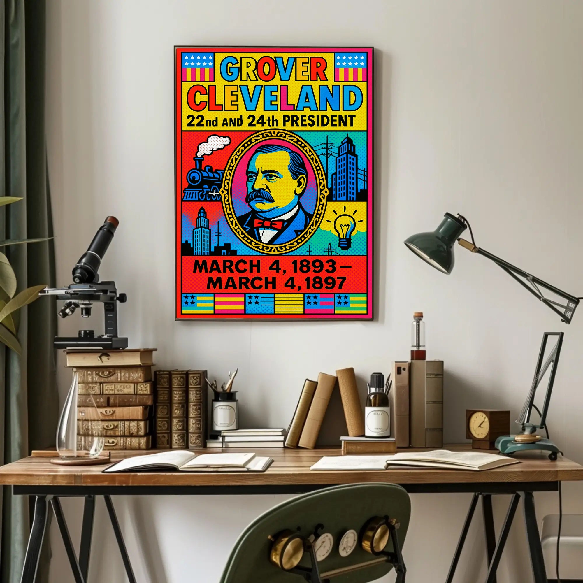 Grover Cleveland Pop Art Historical Presidential Poster