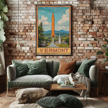 Vermont Vintage Poster - Rocket Launch