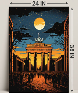 Moonlit Brandenburg Gate Poster