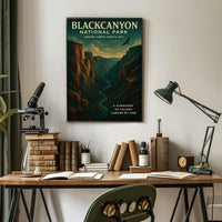 Black Canyon Splendor Vintage Illustration National Park Poster