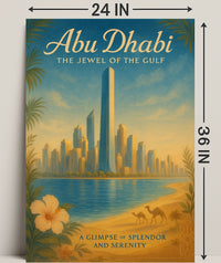 Abu Dhabi Skyline Tranquility Travel Poster
