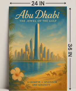 Abu Dhabi Skyline Tranquility Travel Poster