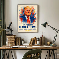 Donald Trump Watercolor Portrait Patriotic Poster